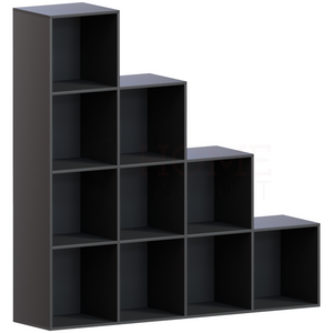 Durham 10-Cube Staircase Storage Unit - Black