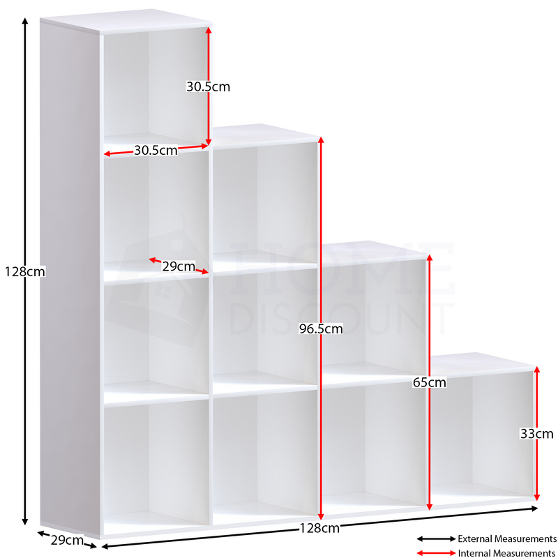 Durham 10 Cube Staircase Storage Unit, White