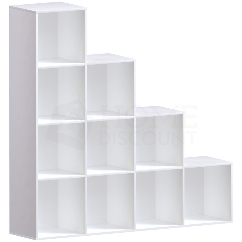Durham 10 Cube Staircase Storage Unit White Home Discount Ltd