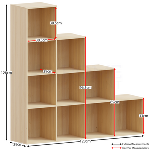 Durham 10-Cube Staircase Storage Unit - Oak