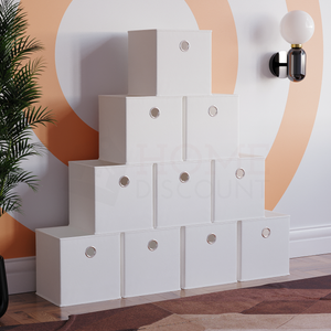 Durham Cube Storage Basket, White UKFR - Set of 10