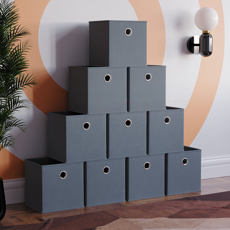 Durham Cube Storage Basket, Grey UKFR - Set of 10
