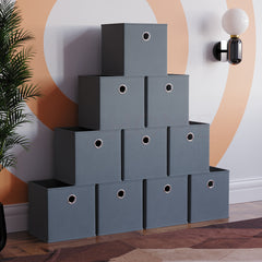 Durham Cube Storage Basket, Grey UKFR - Set of 10