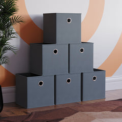Durham Cube Storage Basket, Grey UKFR - Set of 6