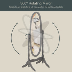 Nishano Oval Cheval Mirror - Grey
