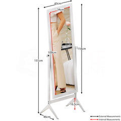 Nishano Rectangular Cheval Mirror - White