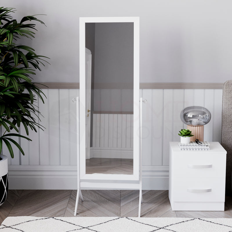 Nishano Rectangular Cheval Mirror - White