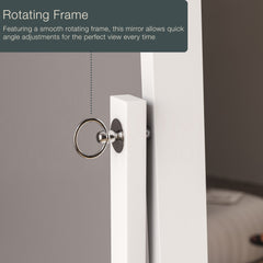 Nishano Rectangular Cheval Mirror - White