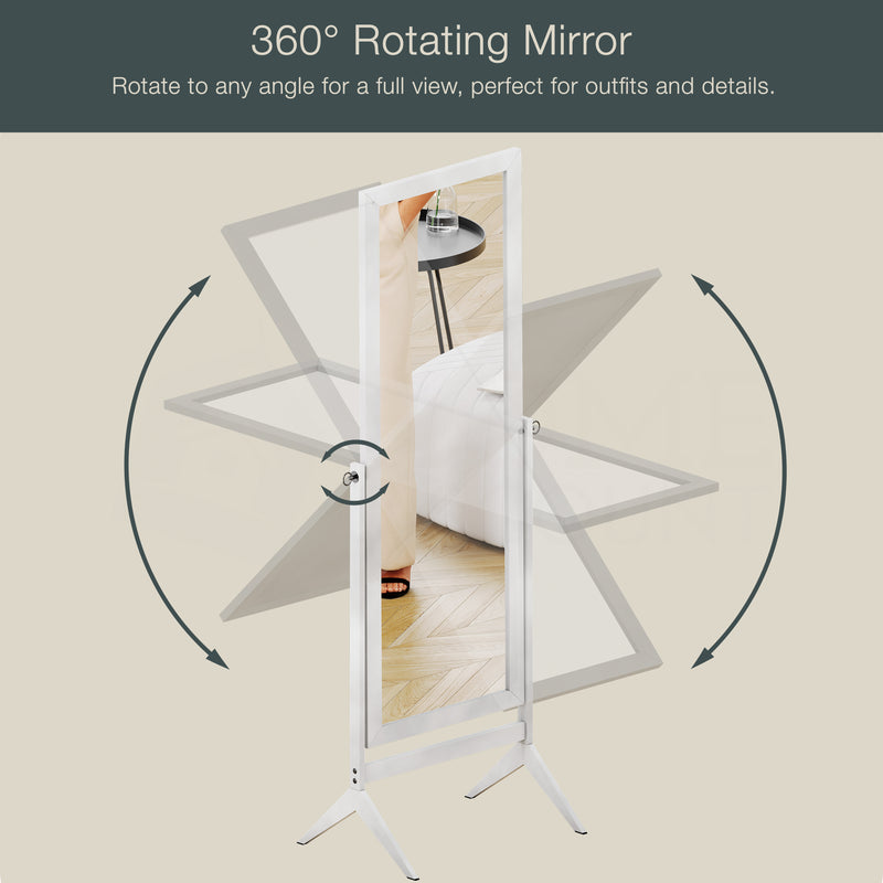 Nishano Rectangular Cheval Mirror - White