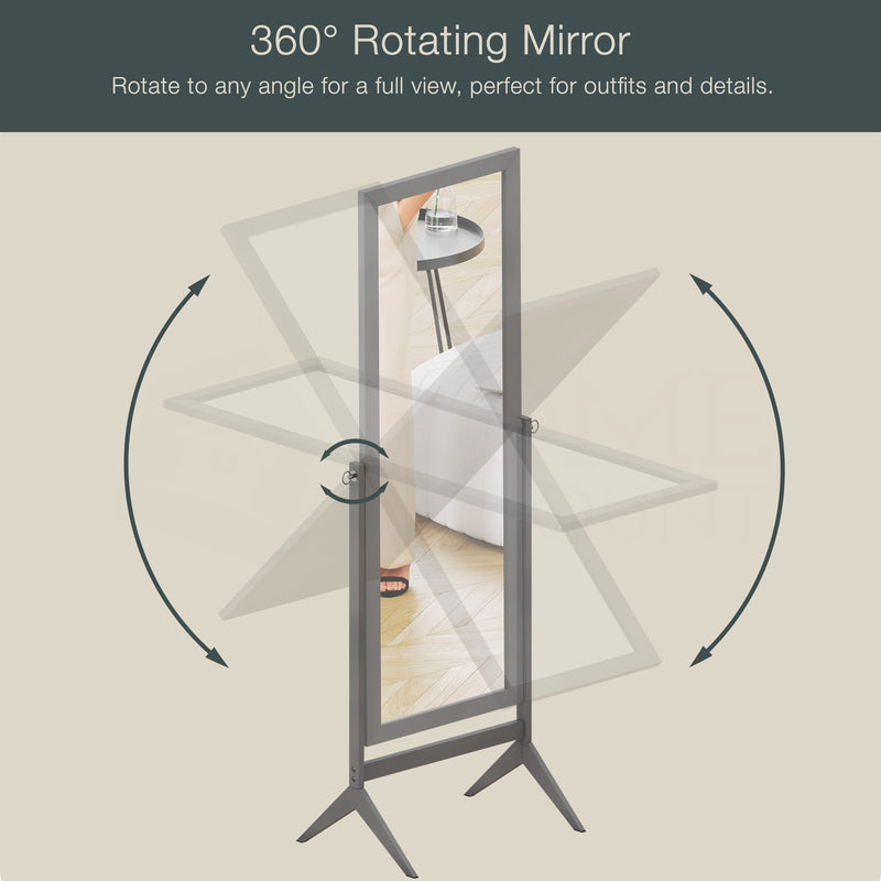 Nishano Rectangular Cheval Mirror - Grey
