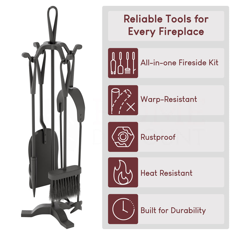 5-Piece Buxton Companion Set - Black