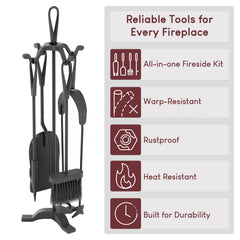 5-Piece Buxton Companion Set - Black