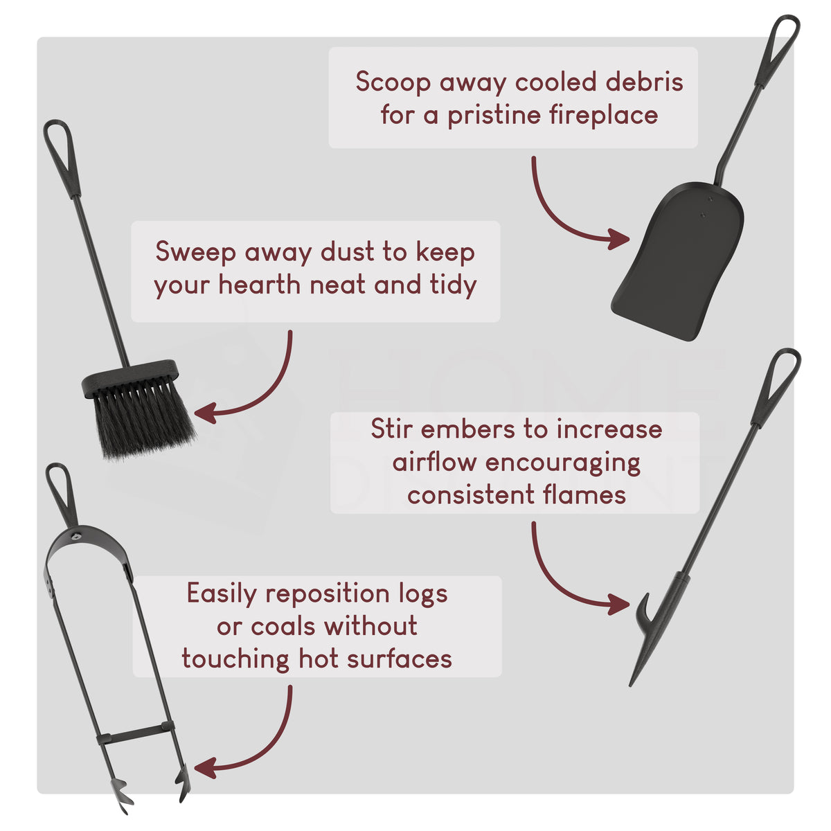 5-Piece Buxton Companion Set - Black