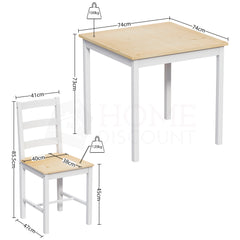 Yorkshire 2-Seater Dining Set - White & Pine