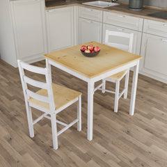 Yorkshire 2-Seater Dining Set - White & Pine