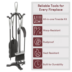 5-Piece Buxton Companion Set - Black & Nickel