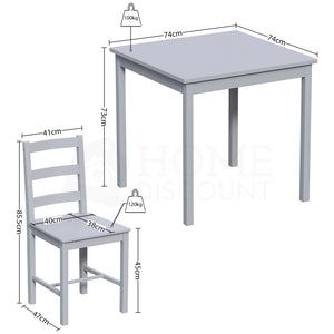 Yorkshire 2-Seater Dining Set - Grey