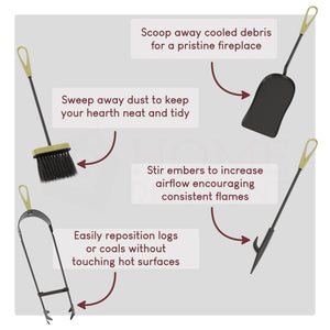5-Piece Buxton Companion Set - Black & Brass