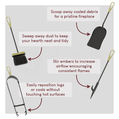 5-Piece Buxton Companion Set - Black & Brass