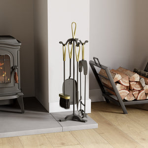 5-Piece Buxton Companion Set - Black & Brass