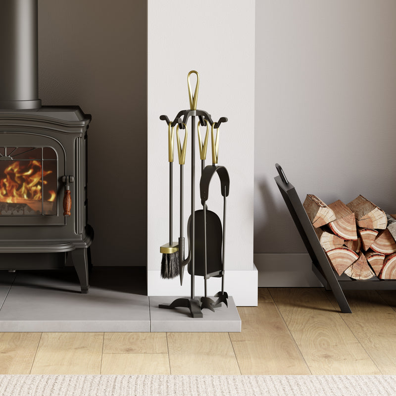 5-Piece Buxton Companion Set - Black & Brass