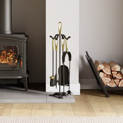 5-Piece Buxton Companion Set - Black & Brass