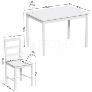 Yorkshire 4-Seater Dining Set - White