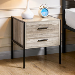 Brooklyn 2-Drawer Bedside Cabinet - Grey