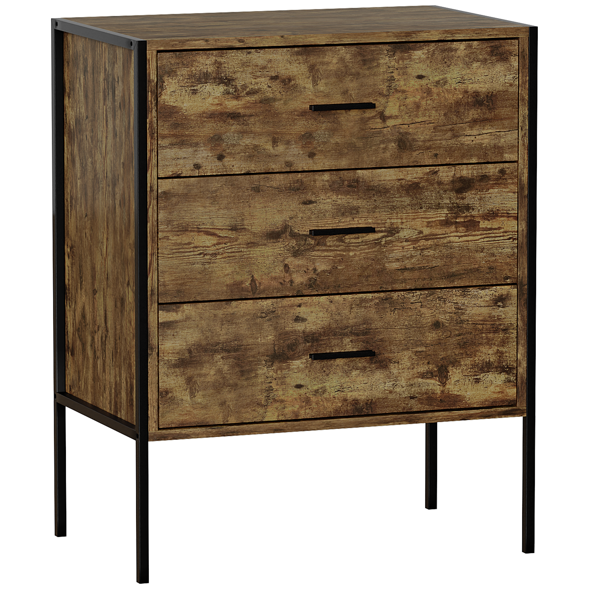 Brooklyn 3 Drawer Chest Dark Wood Home Discount Ltd