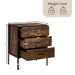 Brooklyn 3-Drawer Chest - Dark Wood