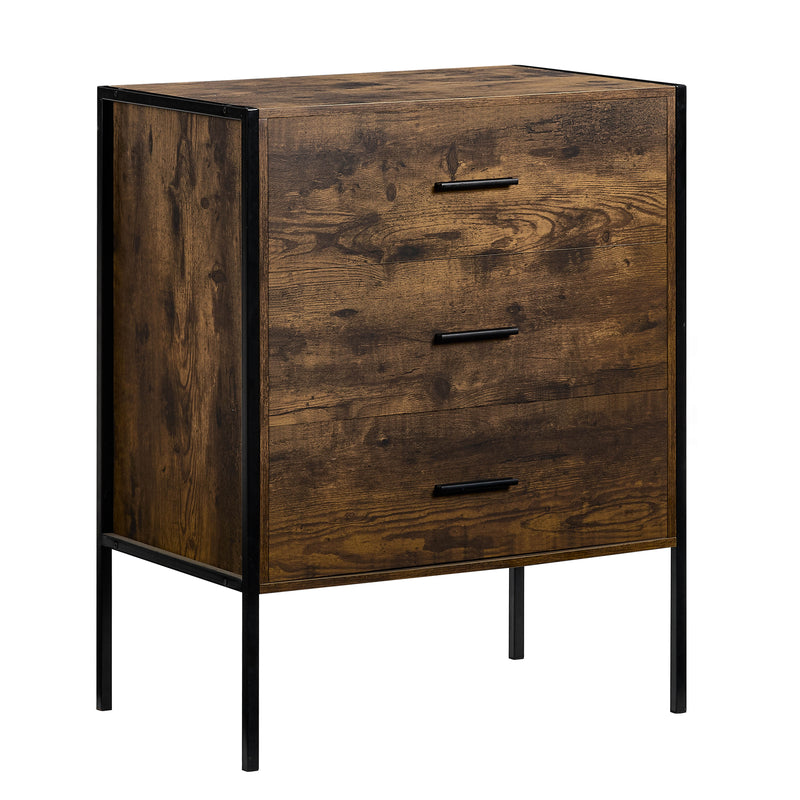 Brooklyn 3-Drawer Chest - Dark Wood