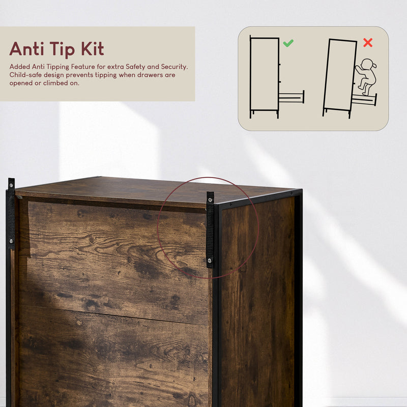 Brooklyn 3-Drawer Chest - Dark Wood