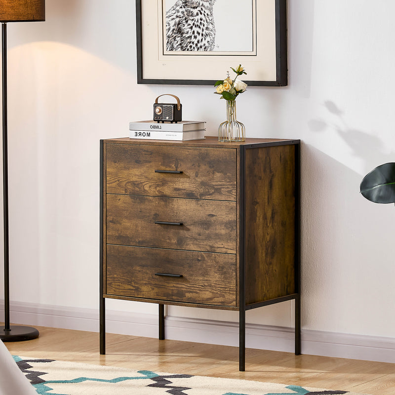 Brooklyn 3-Drawer Chest - Dark Wood