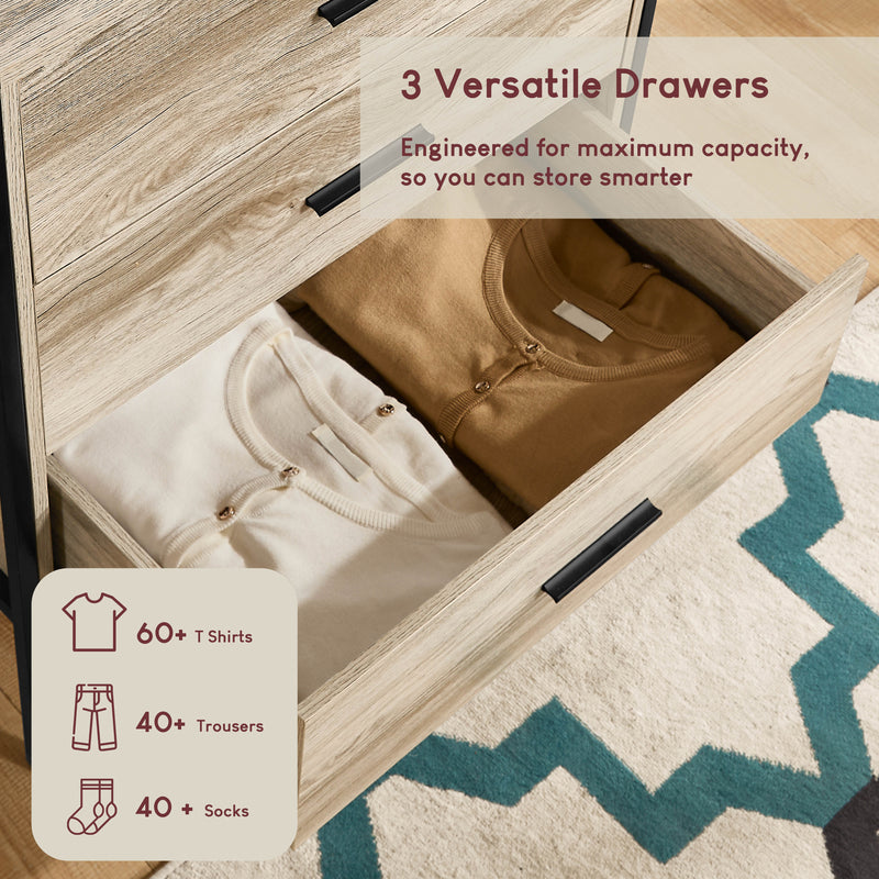 Brooklyn 3-Drawer Chest - Grey