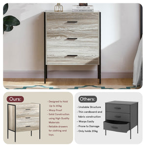 Brooklyn 3-Drawer Chest - Grey
