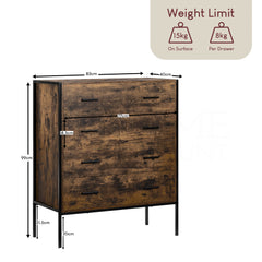 Brooklyn 4-Drawer Chest - Dark Wood