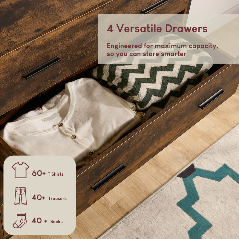 Brooklyn 4-Drawer Chest - Dark Wood