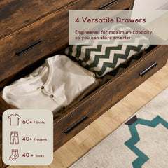 Brooklyn 4-Drawer Chest - Dark Wood