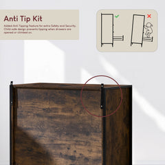 Brooklyn 4-Drawer Chest - Dark Wood