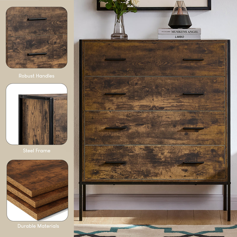 Brooklyn 4-Drawer Chest - Dark Wood