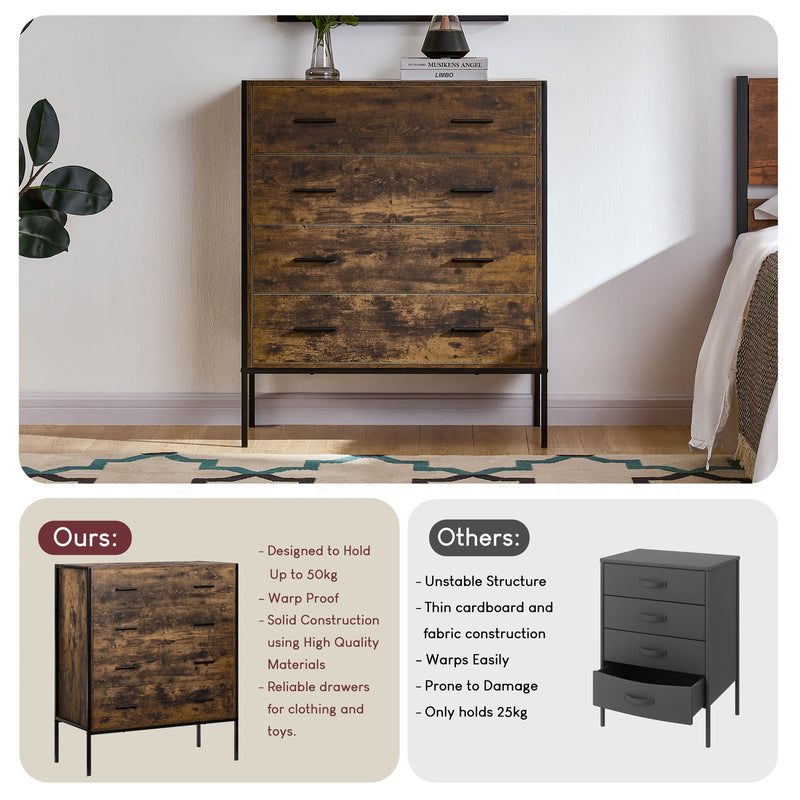 Brooklyn 4-Drawer Chest - Dark Wood