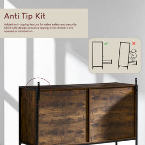 Brooklyn 6-Drawer Chest - Dark Wood