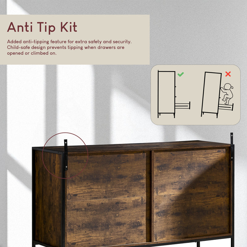 Brooklyn 6-Drawer Chest - Dark Wood