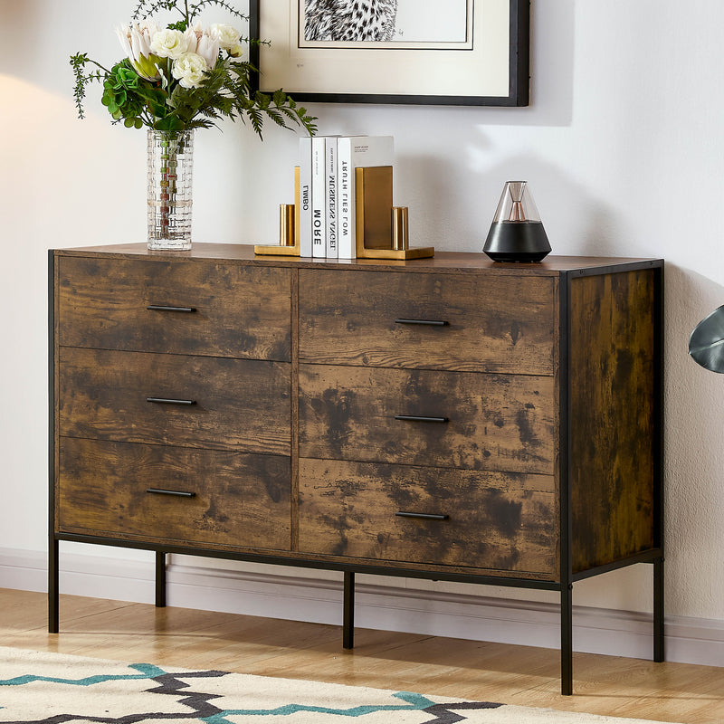 Brooklyn 6-Drawer Chest - Dark Wood