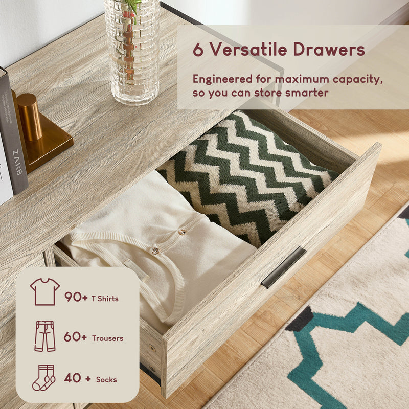 Brooklyn 6-Drawer Chest - Grey