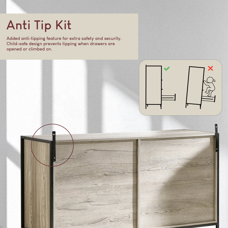 Brooklyn 6-Drawer Chest - Grey