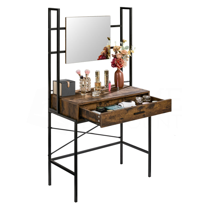 Brooklyn 1-Drawer Dressing Table - Dark Wood
