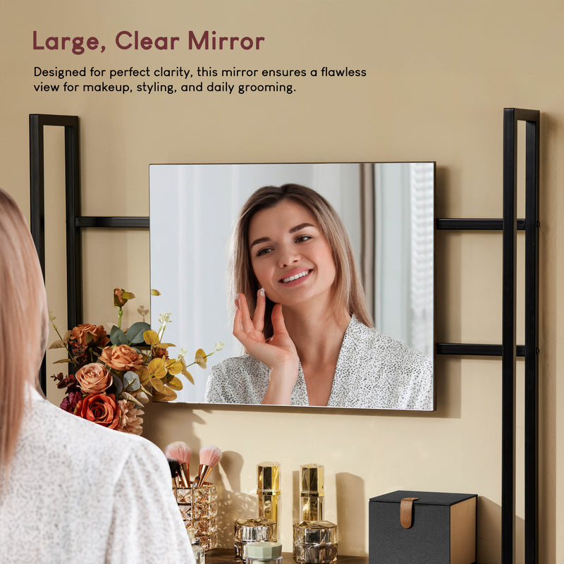 Brooklyn 1-Drawer Dressing Table - Dark Wood