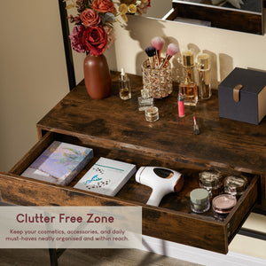 Brooklyn 1-Drawer Dressing Table - Dark Wood
