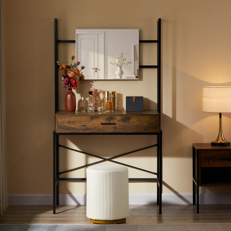 Brooklyn 1-Drawer Dressing Table - Dark Wood